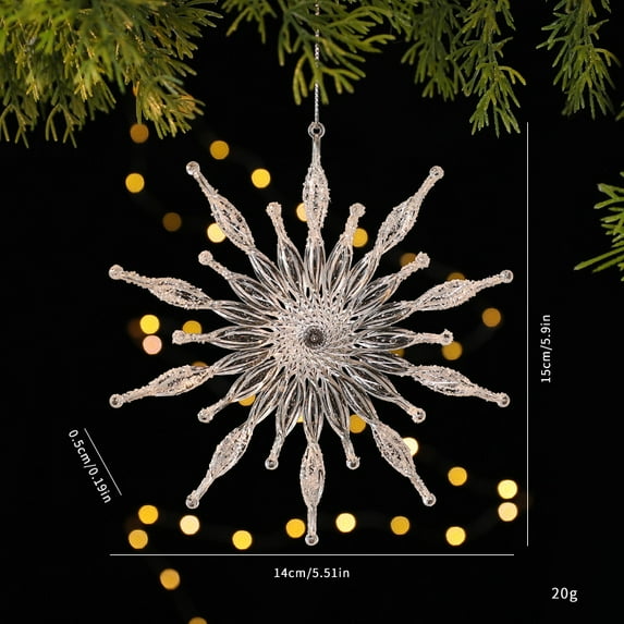 FlareFable Fun Crystal Christmas Hanging Decor, with Multiple Patterns Christmas Decorations, with Reindeer & Snowflake Christmas Shape Xmas Ornament Indoor & Outdoor