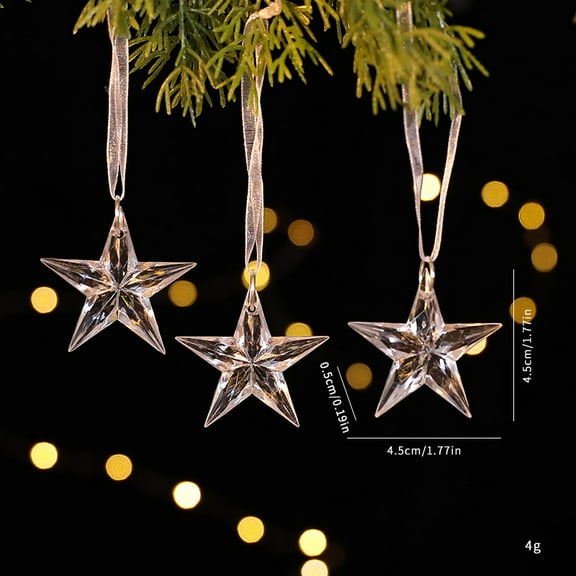 FlareFable Fun Crystal Christmas Hanging Decor, with Multiple Patterns Christmas Decorations, with Reindeer & Snowflake Christmas Shape Xmas Ornament Indoor & Outdoor