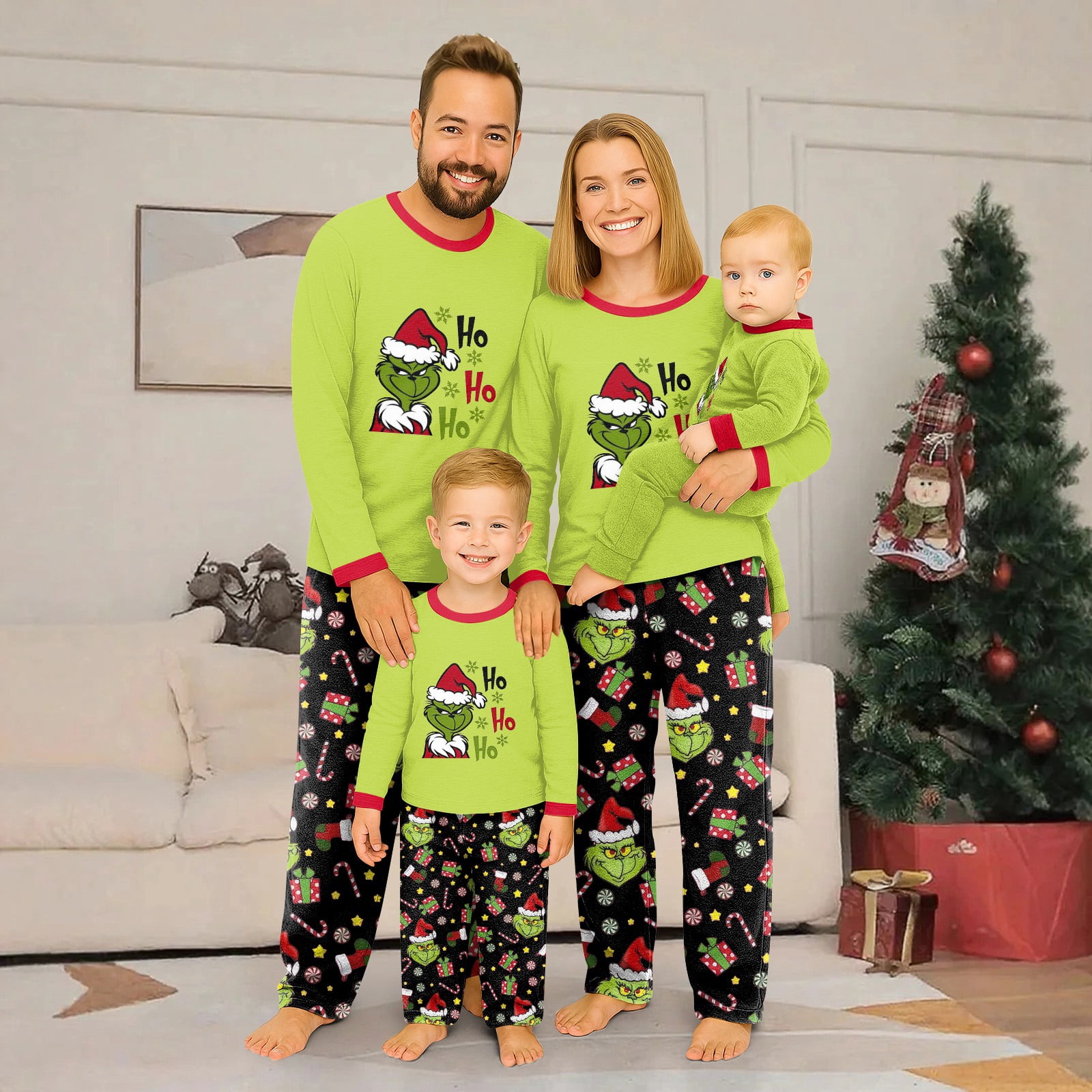 FlareFable Green Elf Holiday Family Christmas Pajamas Matching Sets ...