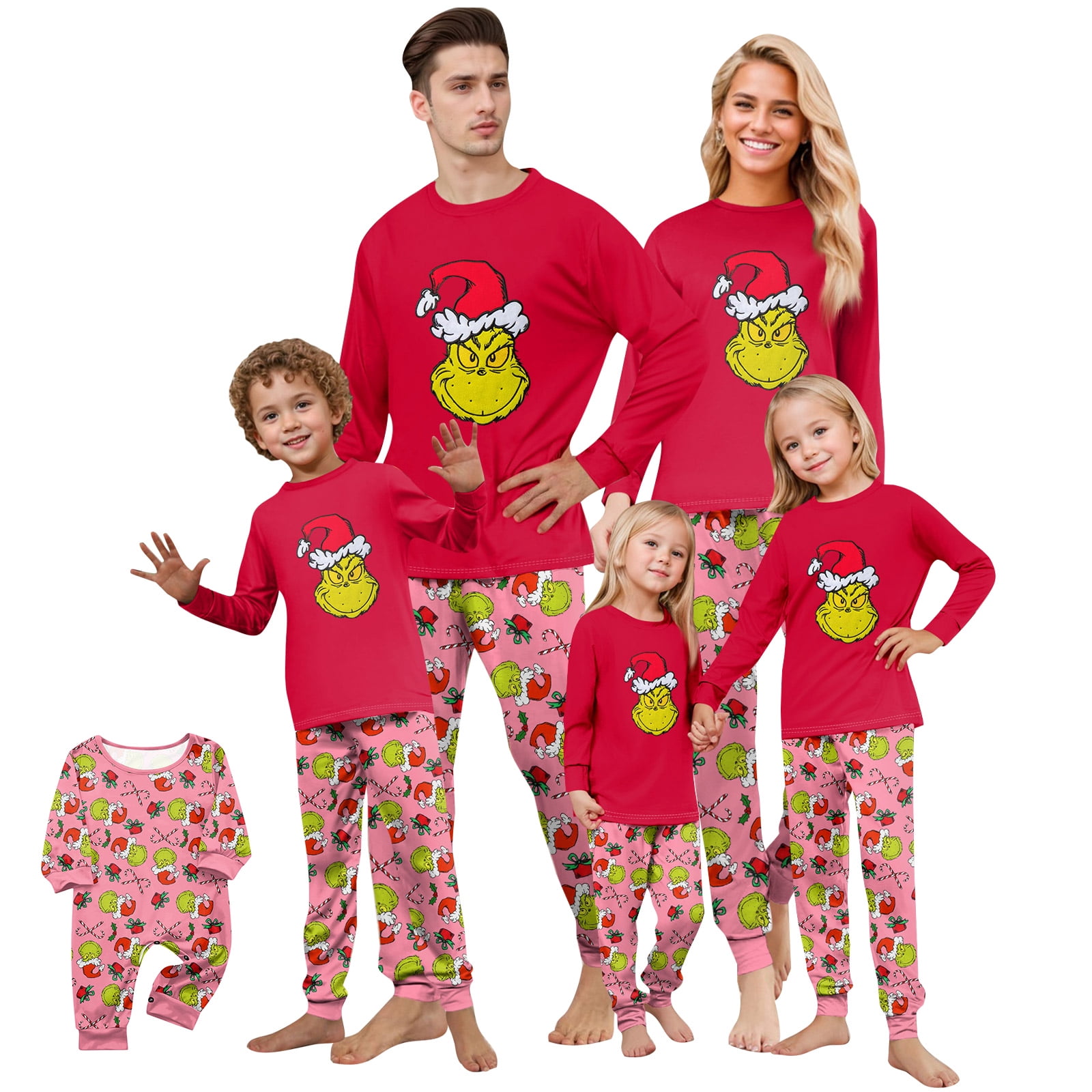 FlareFable Green Elf Holiday Family Christmas Pajamas Matching Sets ...