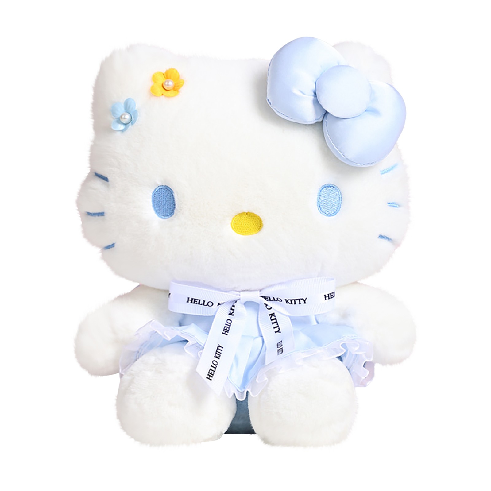 FlareFable Hello Kitty and Friends Plush Toys, 7.9" Flower Blue Hello