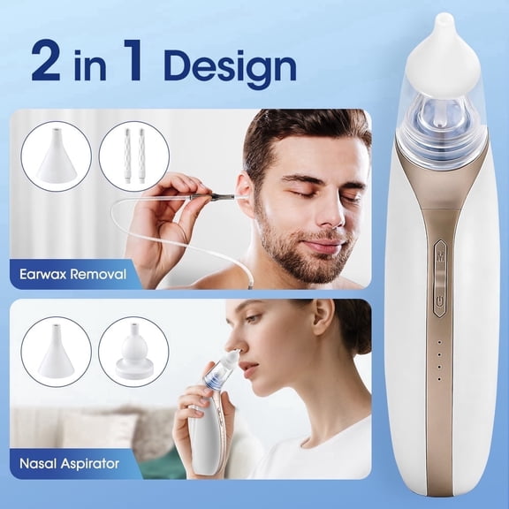 FlareMore Ear Vacuum Wax Remover Strong Suction, Electric Ear Cleaner with 3 Adjustable Levels, Usb Rechargeable Cordless Ear Suction Device for Adults & Kids, Home Ear Cleaning Kit