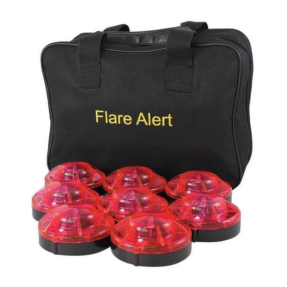 Flarealert LED Road Flare Kit, Red, 120 FPM, Magnetic Base B8RB2ONLY