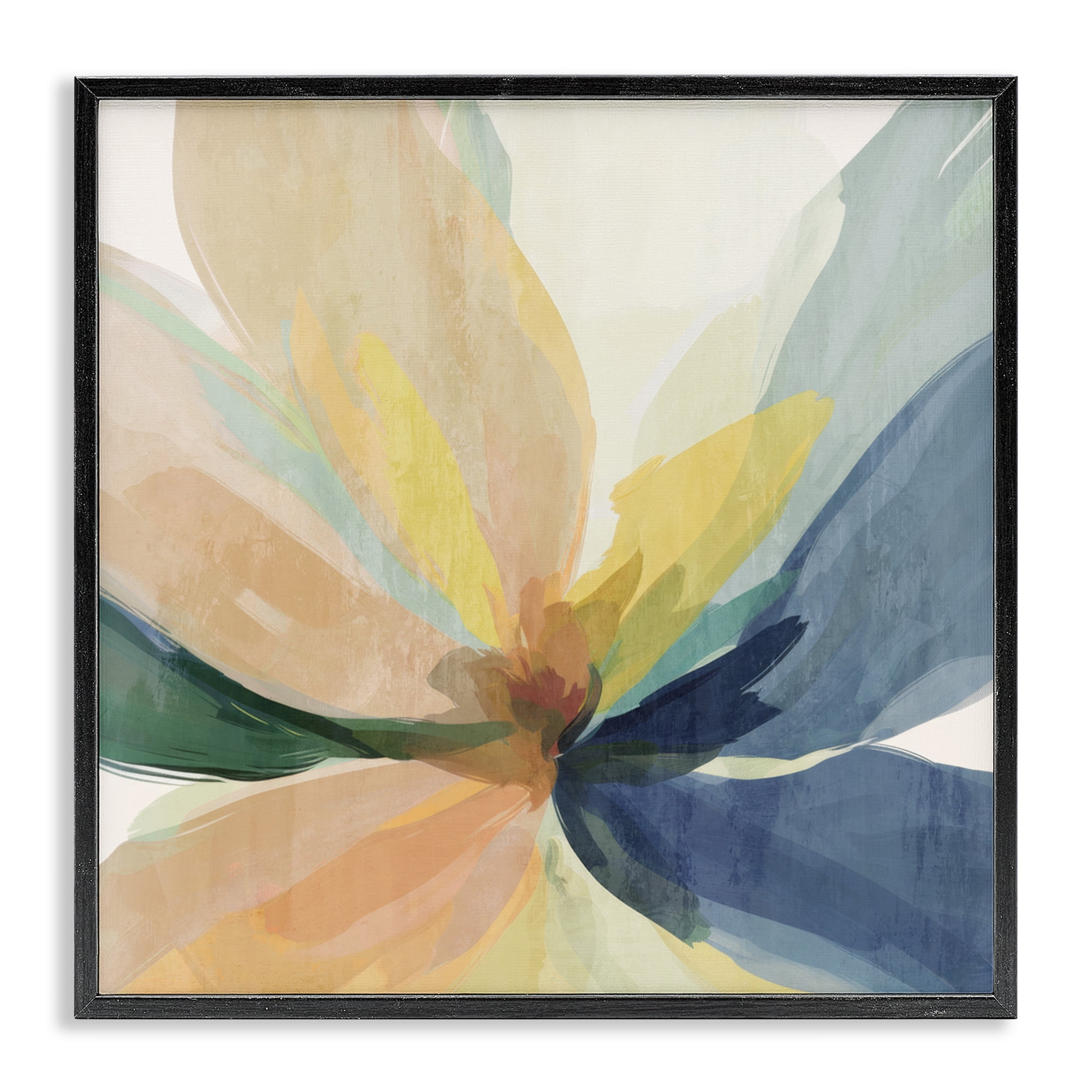 Flared Abstract Neutral Petals Black Framed Giclee Art, design by Irena Orlov
