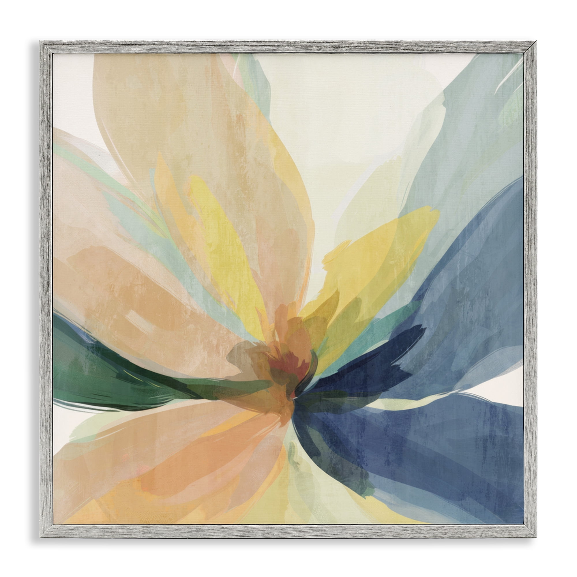 Flared Abstract Neutral Petals Gray Framed Giclee Art, design by Irena Orlov