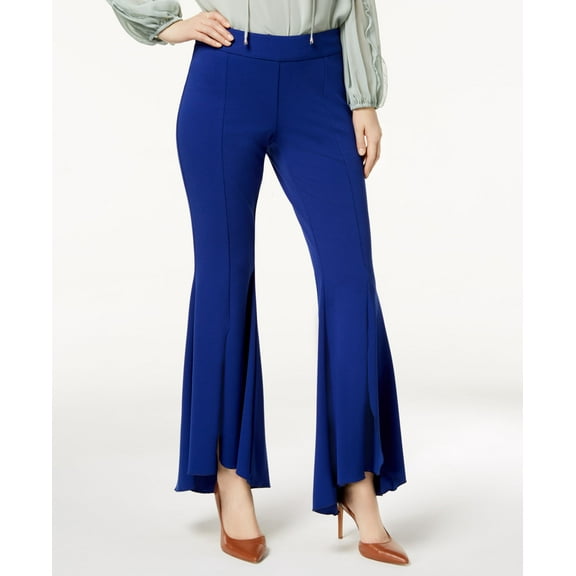 Flared High Low Pants Bright Blue 4