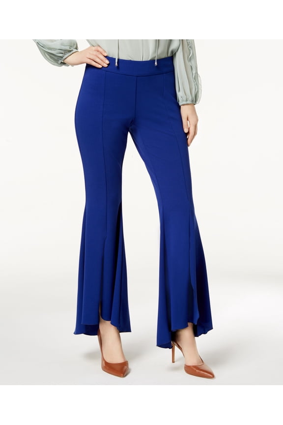 Flared High Low Pants Bright Blue 4