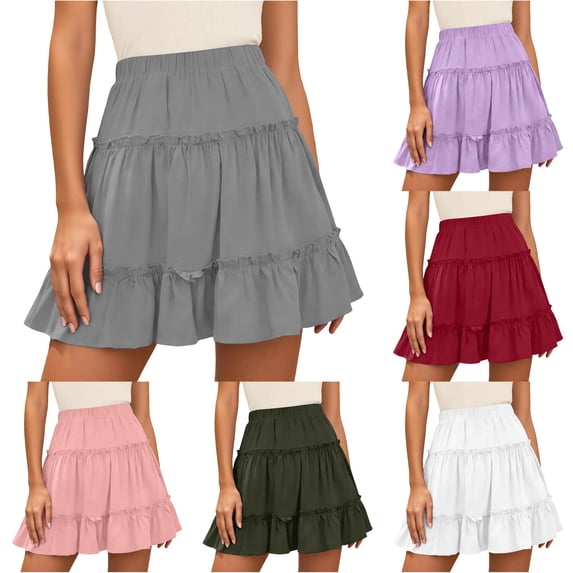 Flared Layered A-Line Skirt for Everyday Casual and Party Wear High Waist Skirt with Versatile Styling Spring Summer Fall Skirt Category
