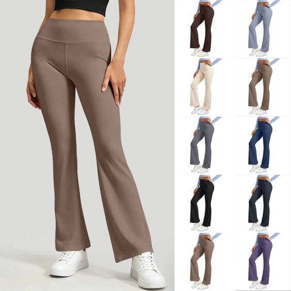 Flared Legging For Women High Waist Tummy Control Bootcut Pants Fall Yoga Athletic Workout Activewear Trouser