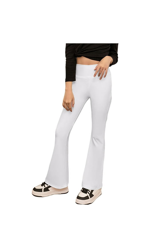 Flared Leggings Girls 8-10 Tween Girls Bell Bottom Pants School Uniform Stretchy Leggings Size 6-15 Years Straight Pants School Uniform Stretchy Leggings