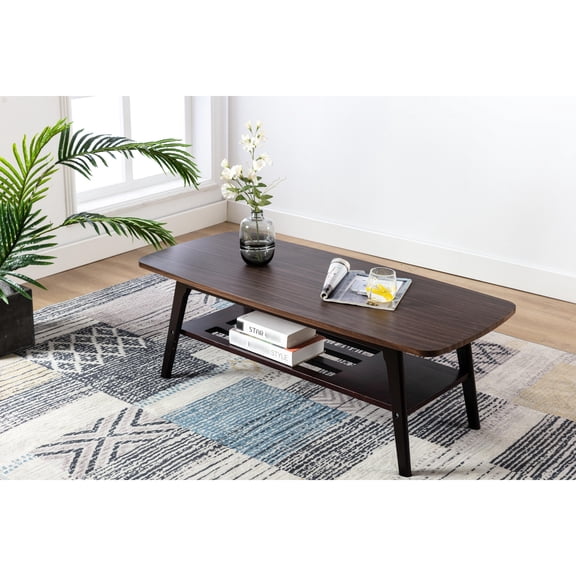 Flared Legs for Stability / In Home Coffee Nooks / 47" Espresso Wood Coffee Table