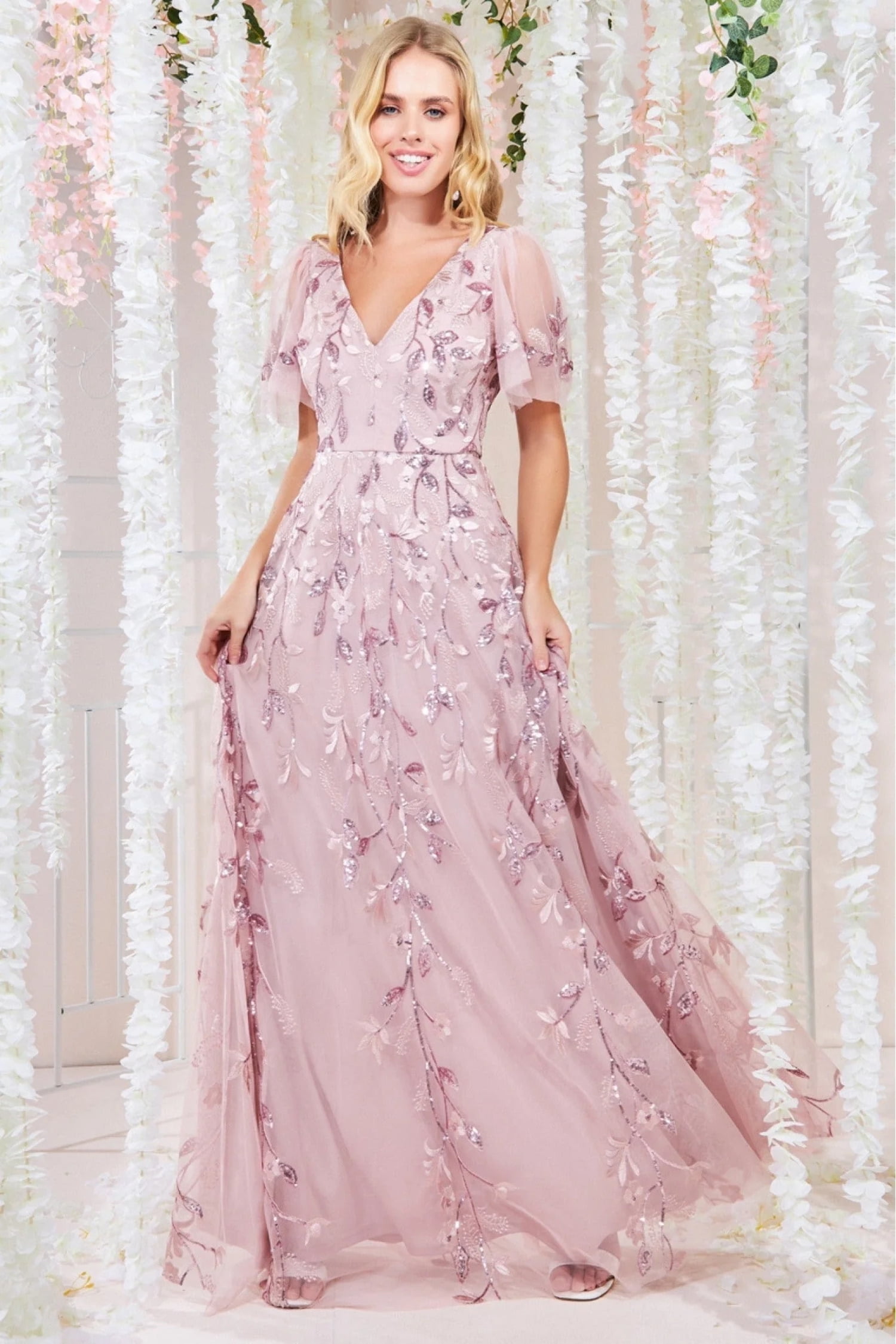 Blush embroidered maxi dress hot sale