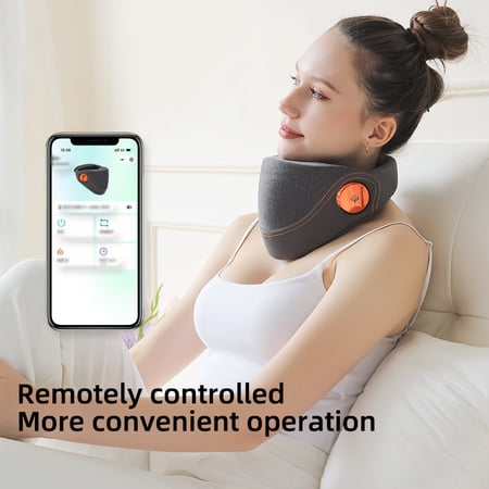 Flaremore Cervical Neck Traction Device,Remote Inflatable Neck Traction Device,Adjustable Inflatable Neck Stretcher with 3 Power Tractions,Portable Heating Neck Tractor Stretcher Posture Corrector