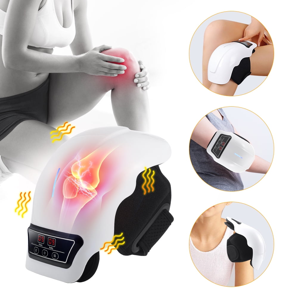 Flaremore Cordless Knee Massager with Heat,Heated Knee Brace,Rechargeable Red Light Massager with Vibration for Women Men