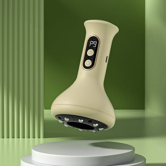 Flaremore Electric Cupping Massager 9 Levels Adjustable Multifunctional Body Scraping Tool USB Rechargeable Hot Compress Gua Sha Tool Apparatus for Abdomen Back Legs,Yellow