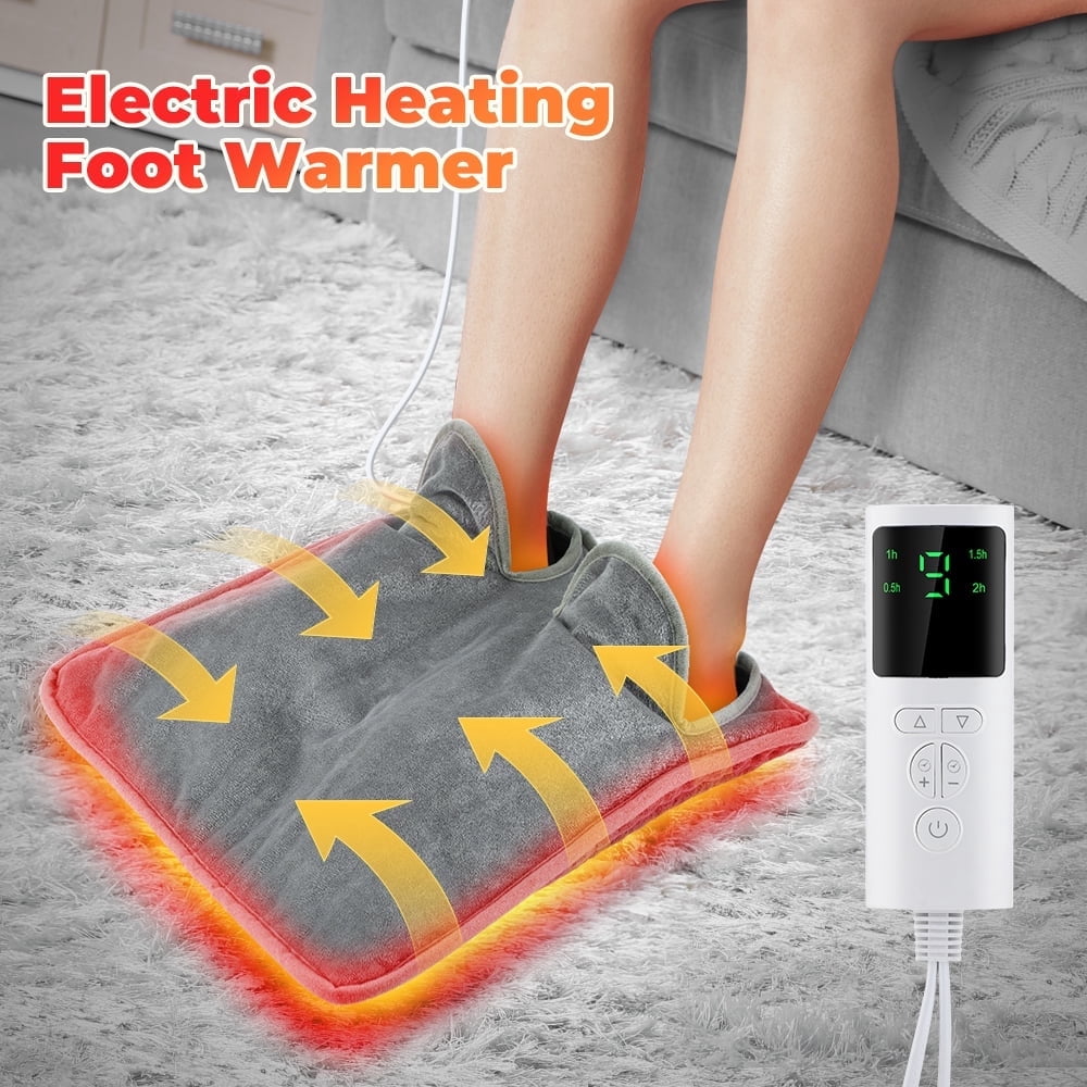 Flaremore Electric Heated Foot Warmers Electric Heating Pad for Foot,Washable  Soft Flannel for Bed/Office 15.75*15.75*0.59inch Brand New