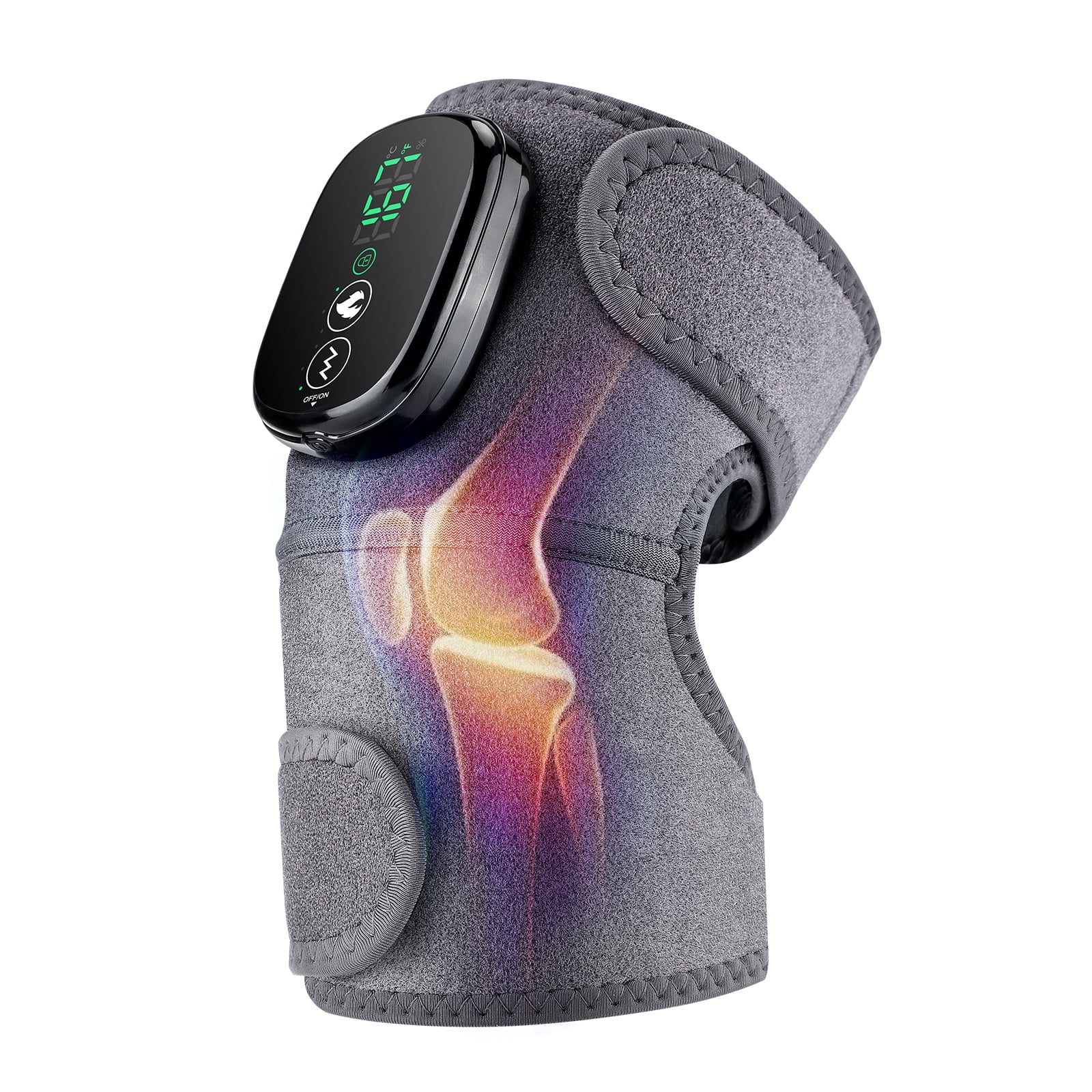 Flaremore Flaremore Heated Knee Massager Rechargeable Heated Knee Brace Wrap with Vibration USB Charging for women Men
