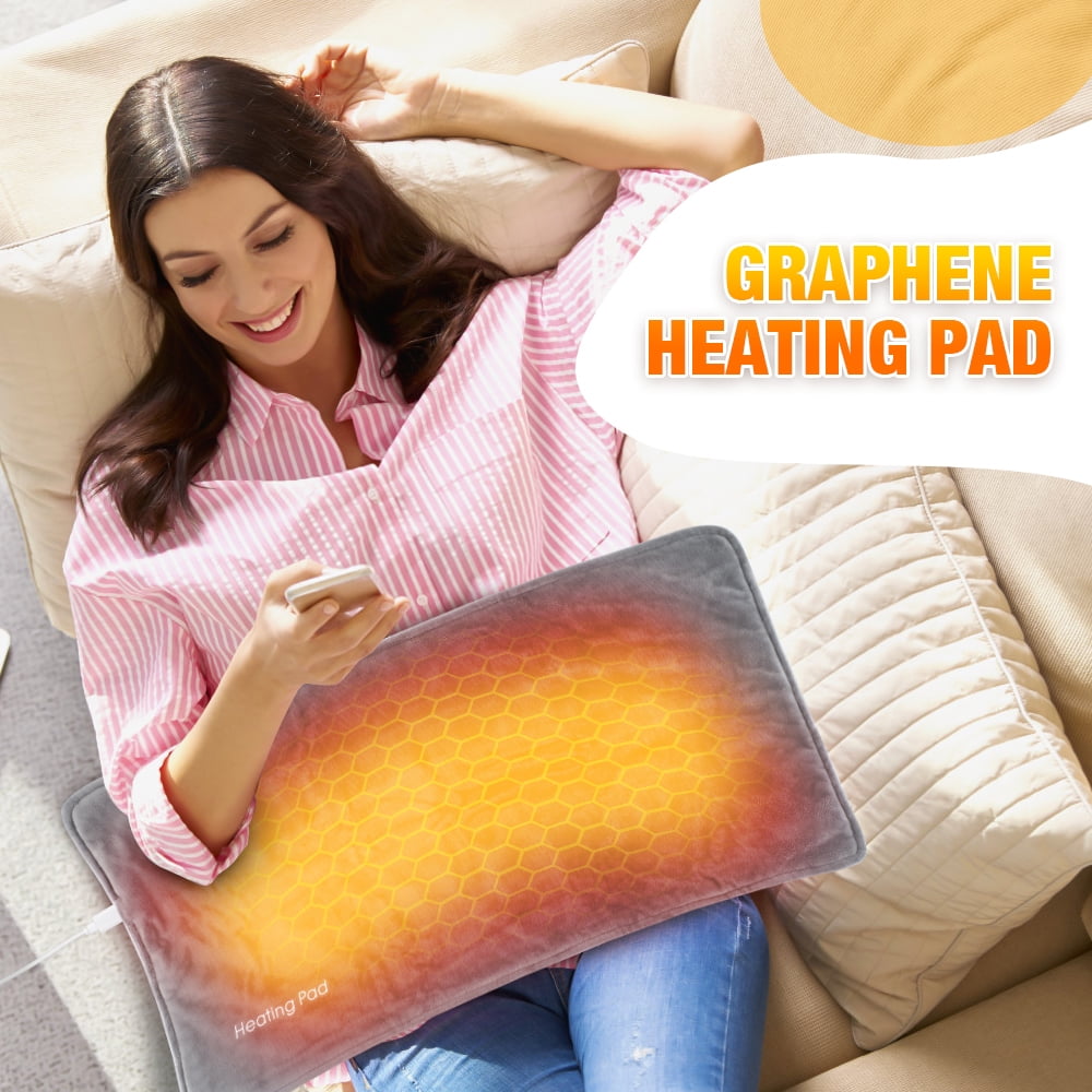 Flaremore Heating Pad For Back ,Graphene Usb Heating Pad With Thermostats,Heating Pad With Auto Shut Off, Birthday Gifts For Women, Extra Large 12"X24"