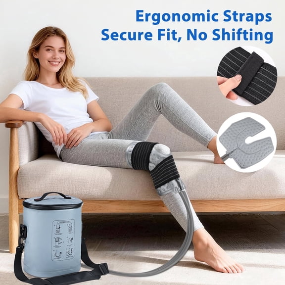 Flaremore Ice Machine for Knee After Surgery, Programmable 6 Timer Portable Cold Therapy Machine, Cold Therapy Machine Apply 15L Leak-Proof Ice Barrel for Arm, Ankle, Thigh