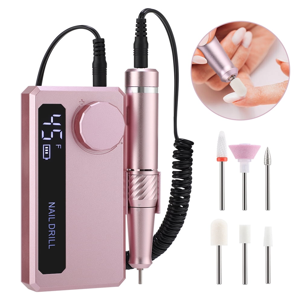 Flaremore Professional Electric Nail Drill 45000 RPM, Rechargeable Cordless Nail Drill Machine with Nail Drill Bits Kit for Acrylic Gel Nails, Portable Manicure Pedicure Nail File