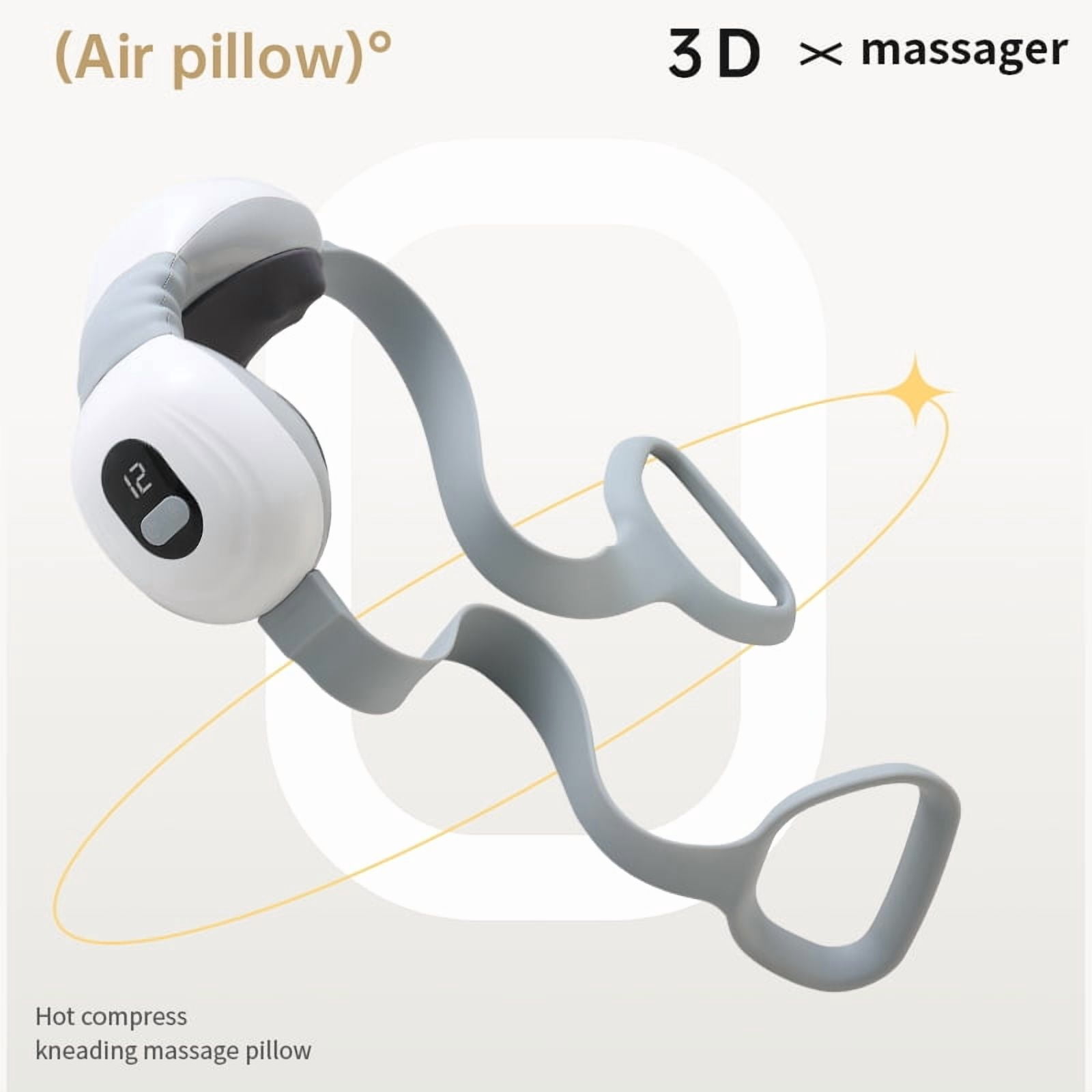 Flaremore Shiatsu Back and Neck Massager with Heat,Cordless Heated Neck and Shoulder Massager,Deep Tisctric Massage Pillow for Back,Shoulders,Legs,Foot,Body Musclesue Kneading,Gray