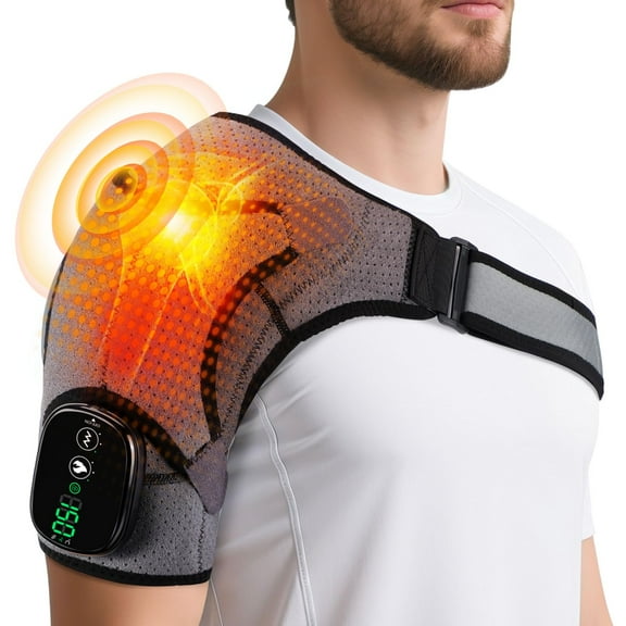 Flaremore Shoulder Heating Padï¼Heated Shoulder Wrap,Electric Cordless Shouder Massager USB Powered Dark Gray