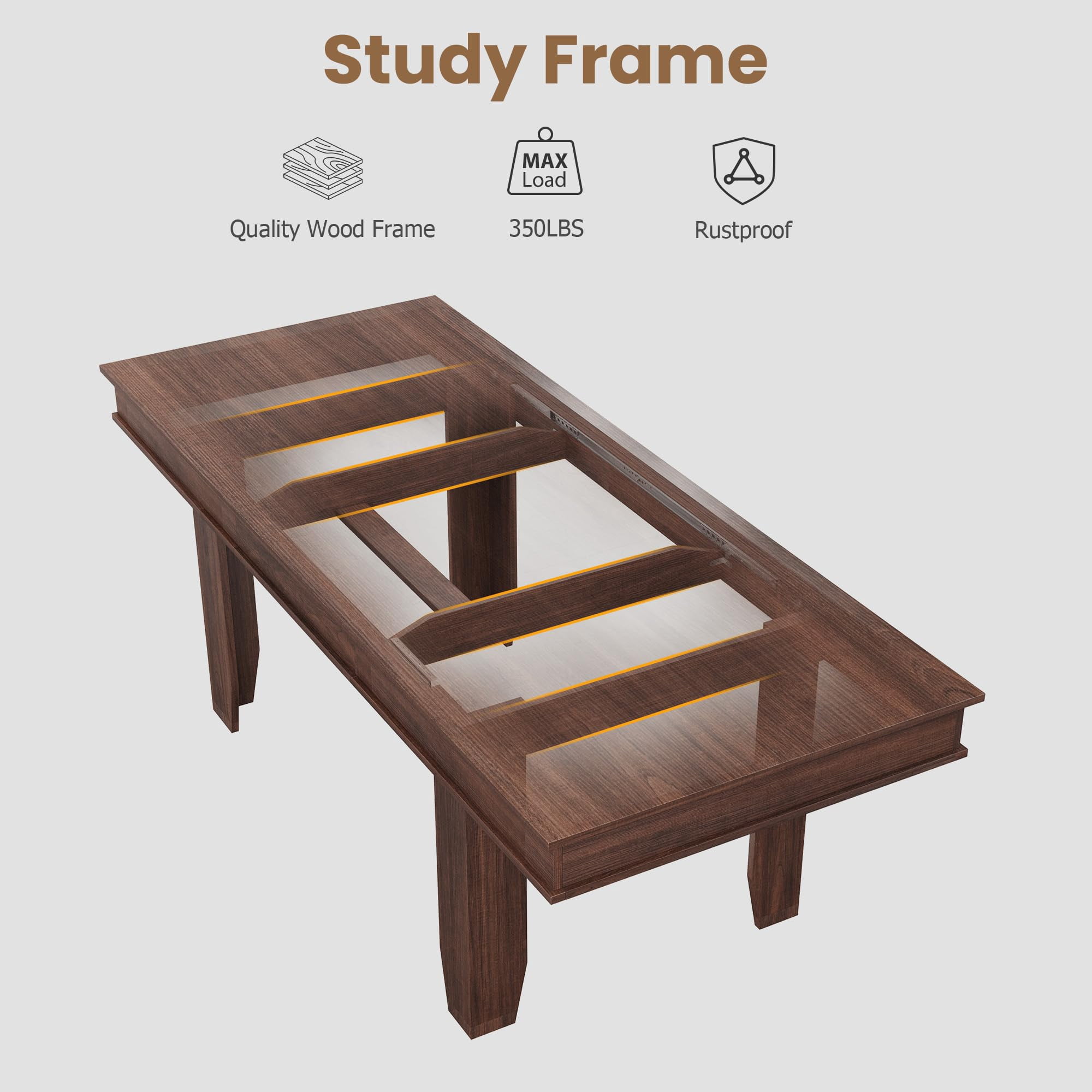 Large Rectangular Bag Flarhetoric Extendable Farmhouse Dining Table for 6-10 – 63-86.6