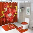 thumbnail image 1 of The Flash 4 Pcs Shower Curtain Sets with 12 Hooks Non-Slip Rugs U-Shaped Bath Mat, Toilet Cover, Bathroom Sets with Shower Curtain And Rugs And Accessories, 1 of 8