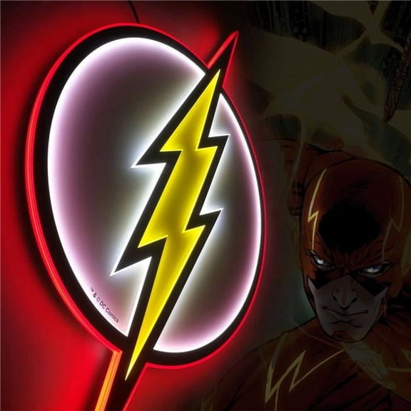 Flash 831534 Flash Symbol Illuminated Table Lamp or Mountable Wall Art with Dimmer