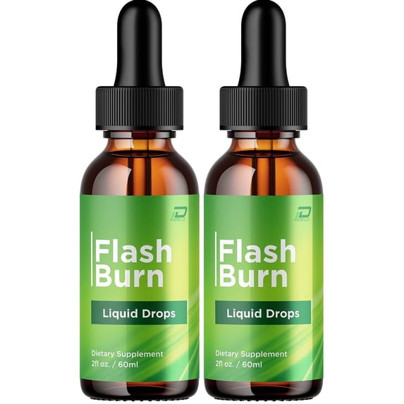 Flash Burn Drops Healthy Formula - FlashBurn Liquid All Natural Healthy Levels, Extra Strength, Flash Burn Reviews, 2 Pack, 2 Month Supply