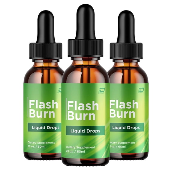 Flash Burn Drops Healthy Formula - FlashBurn Liquid All Natural Healthy Levels, Extra Strength, Flash Burn Reviews, 3 Pack, 3 Month Supply