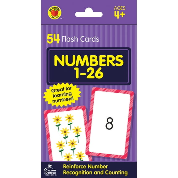 Flash Card Set: Numbers 1 to 26 Flash Cards, Grades PK - 1 + Alphabet Flash Cards (Ages 3 and Up)