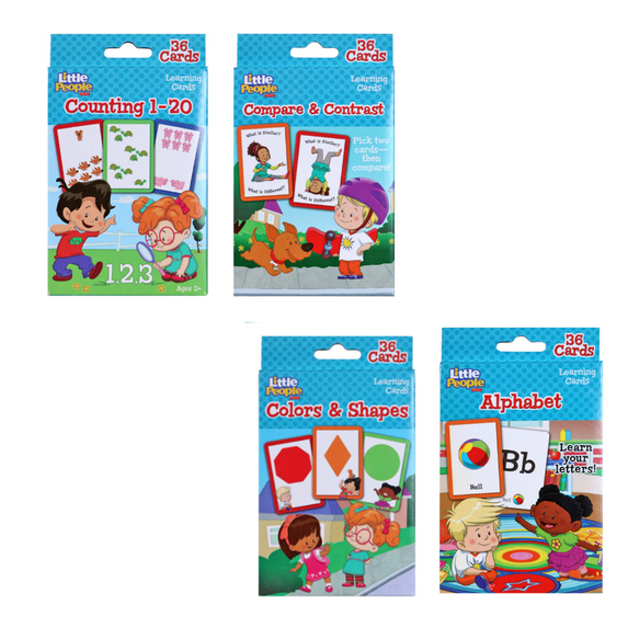 Flash Cards For Toddlers Bundle Alphabet Counting 1-20 Colors Compare Little People