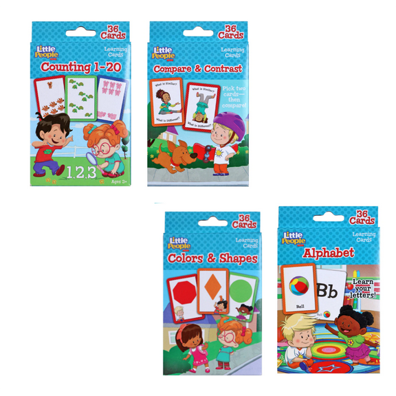 Flash Cards For Toddlers Bundle Alphabet Counting 1-20 Colors Compare Little People
