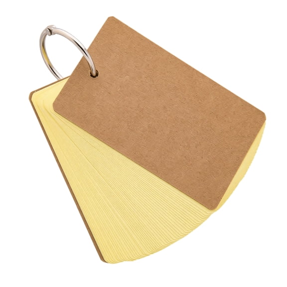 Flash Cards for Studying Blank Index Cards with Metal Ring Lined Note Cards for Memory Retention Learning Ideal for Students Teachers Professionals 100-Pack White Cardstock,Yellow