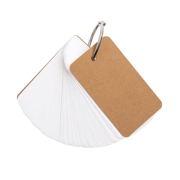 Flash Cards for Studying Blank Lined Index Cards with Metal Ring Portable Study Flashcards for Students Teachers Professionals 3x5 Inch White Cardstock Notecards,Yellow