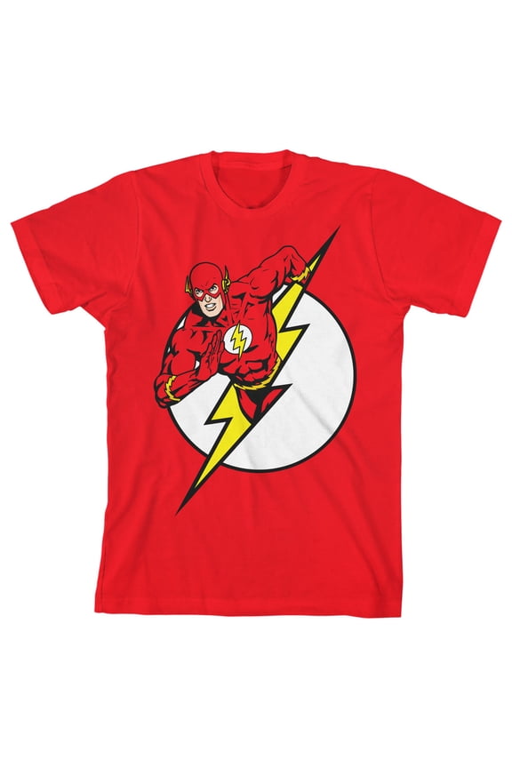 Flash Character and Logo Boy's Red T-shirt -Small