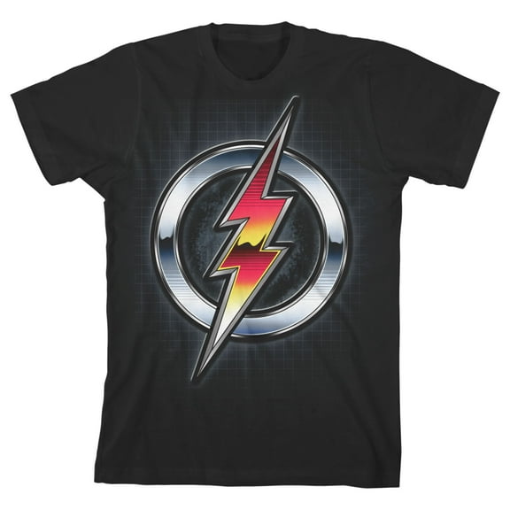 Flash Chrome Logo Boy's Black T-shirt-XL