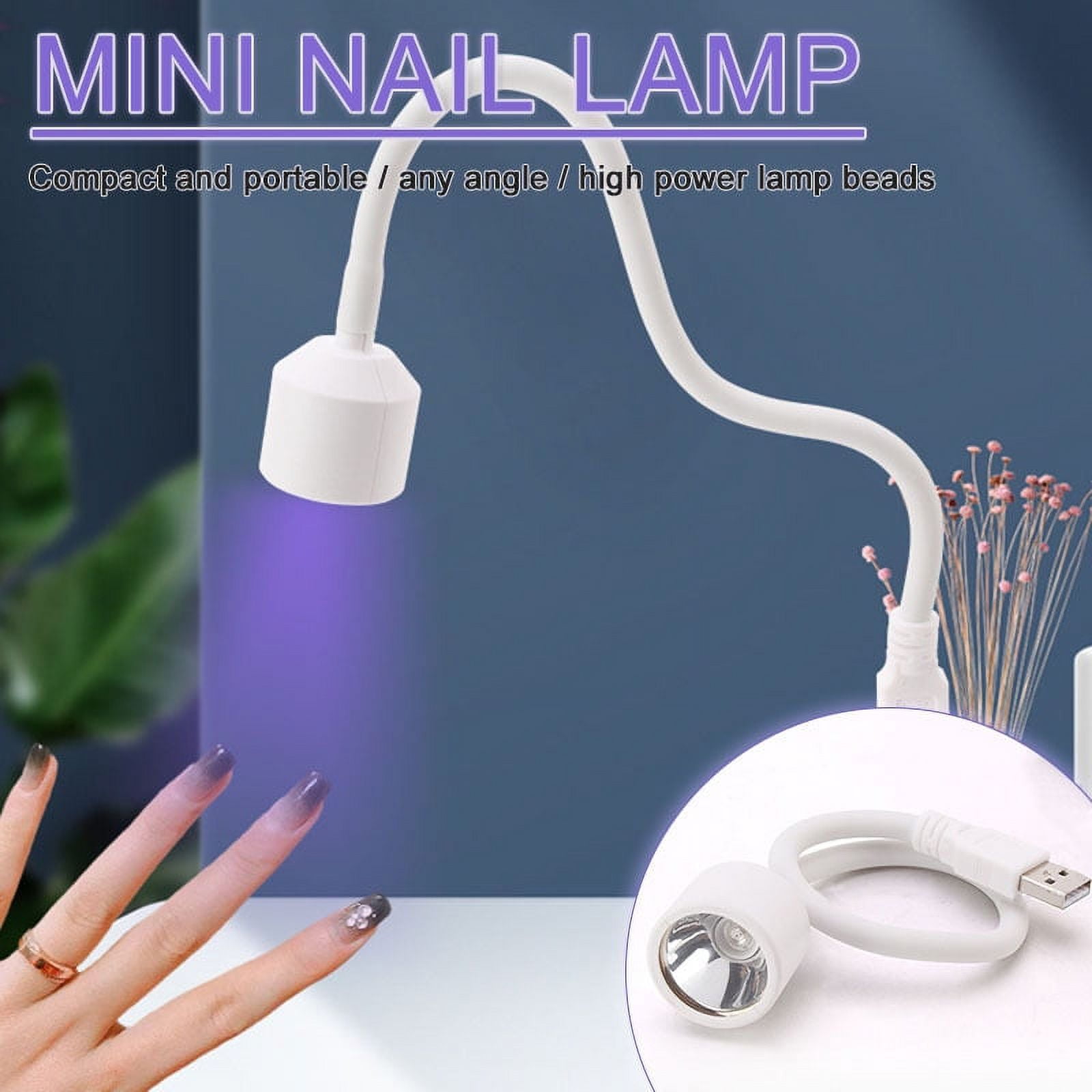 Flash Cure UV LED Gel Portable and Rechargeable Goose Neck Nail Lamp