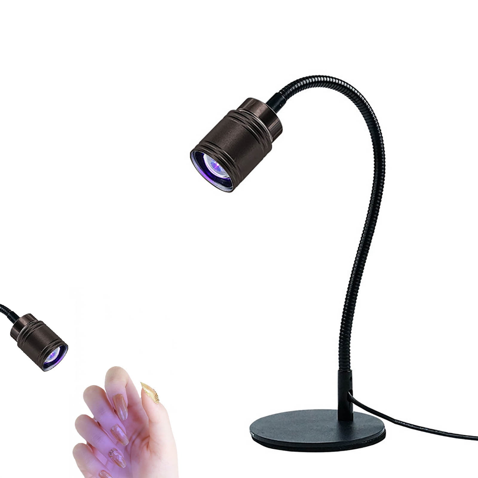 Flash Cure UV LED Nail Lamp, 10w 360° Flexible Gooseneck Tube Dryer with Convenient Switch, For Gel-X Nails Home & Professional Salon Use