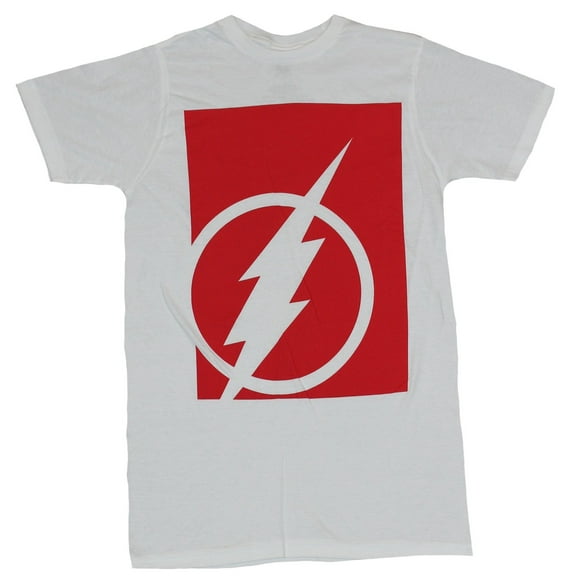 Flash (DC Comics) Mens T-Shirt - Simple Flash Bolt Logo In Red Block Image (Large)