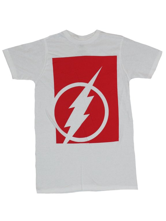 Flash (DC Comics) Mens T-Shirt - Simple Flash Bolt Logo In Red Block Image (Medium)