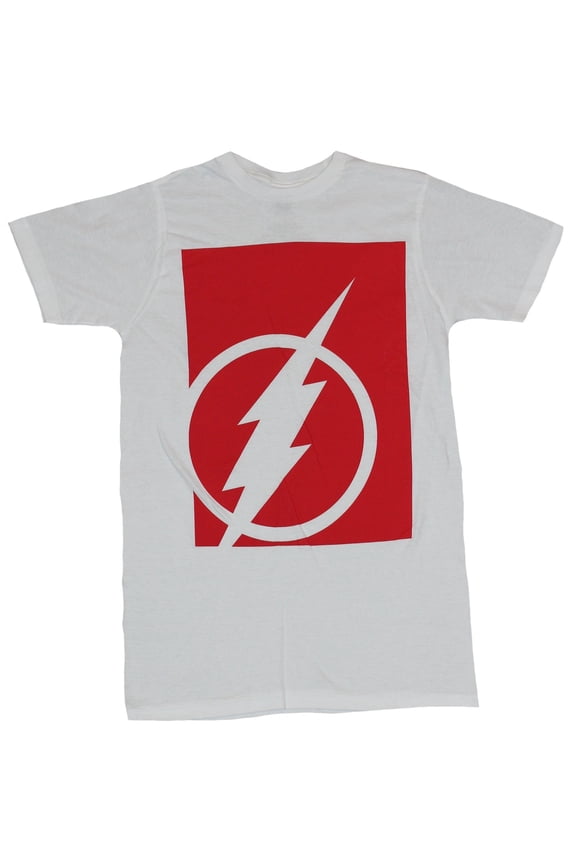 Flash (DC Comics) Mens T-Shirt - Simple Flash Bolt Logo In Red Block Image (Medium)