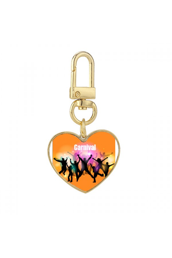 Flash Dance Celebrate Joy Nimbus Gold Heart Keychain Metal Keyring Holder