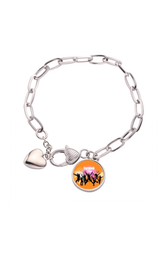 Flash Dance Celebrate Joy Nimbus Heart Chain Bracelet Jewelry Charm Fashion