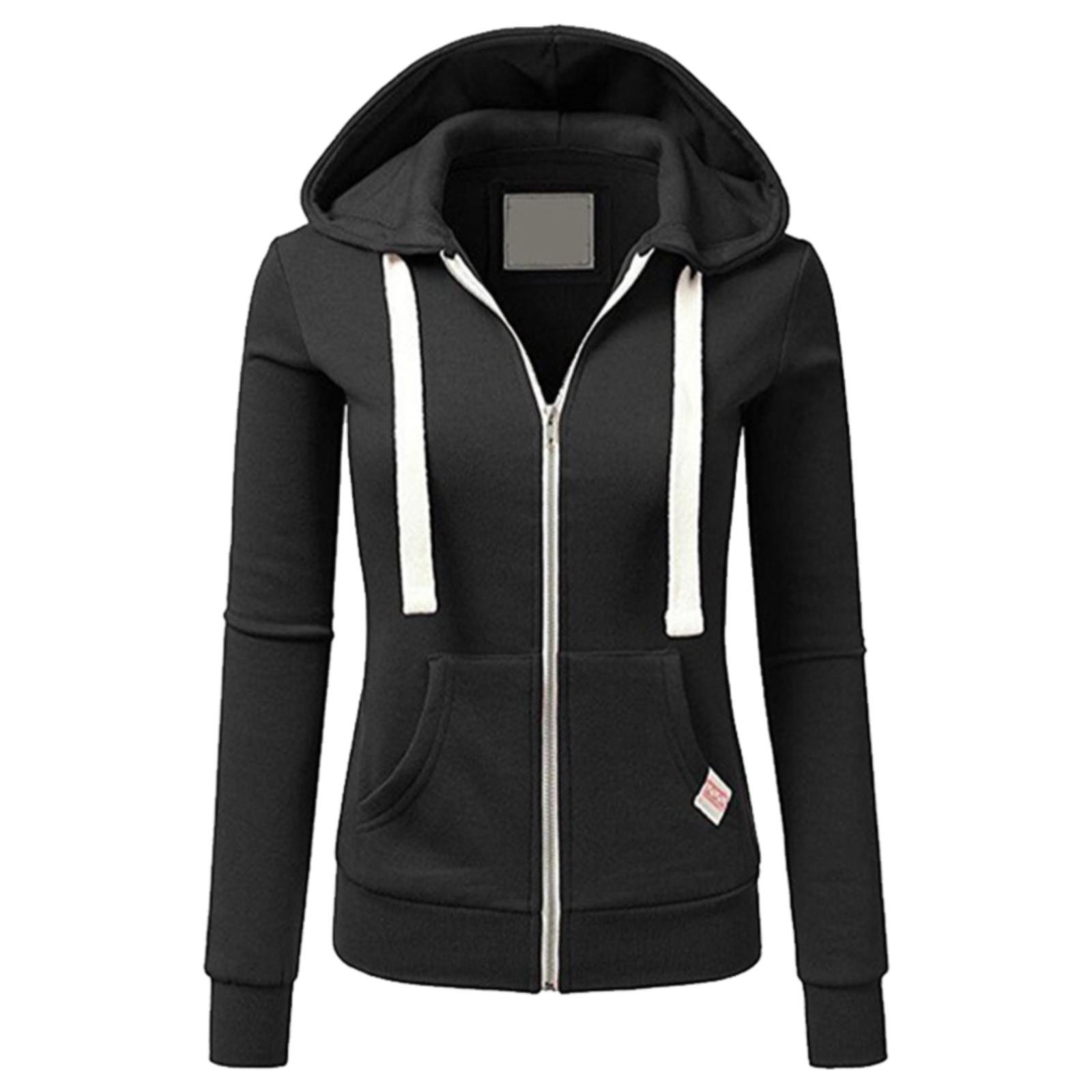 Flash Deal Hoodies for Women Solid Round Neck Women Long Sleeve