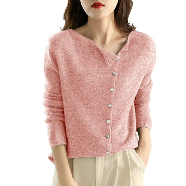 Flash Deal Waoopa Women s Cardigan Sweater Button Front Long Sleeve Cardigan Soft Warm Knit Elastic Jumper Casual Ladies Knitwear Clearance sale Walmart