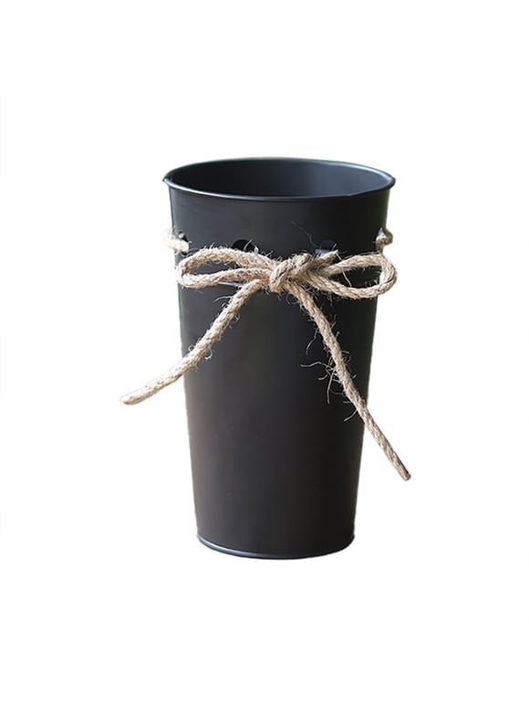 Flash Deals! Alofun Flower Pots Gardening Supplies Vintage Metal Iron Keg Flower Pot Hanging Balcony Garden Plant Planter Decor Pot,1X Flower Bucket