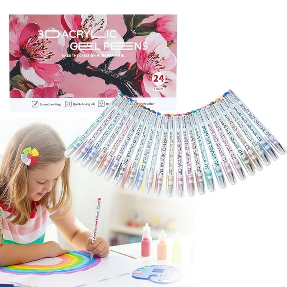 Ballpoint Pen Acrylic Gel Pens with High Aesthetic Appeal in Trendy Style Fast Drying 1Mm for Smooth Writing Newyear Arrival! Pink