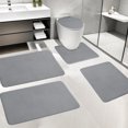 thumbnail image 1 of Bathroom Rugs, InsCrazy Foam Bath Mat 5 Set Bathroom Rugs for 5 Pcs Toilet Mats Universal Soft Comfortable Water Absorption Non-Slip Thick Machine Washable Easy Dry Dark Color, 1 of 8